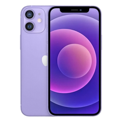 Apple Iphone 12 Mini purple with a gradient design on the screen