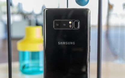 Samsung smartphone with a blurred background