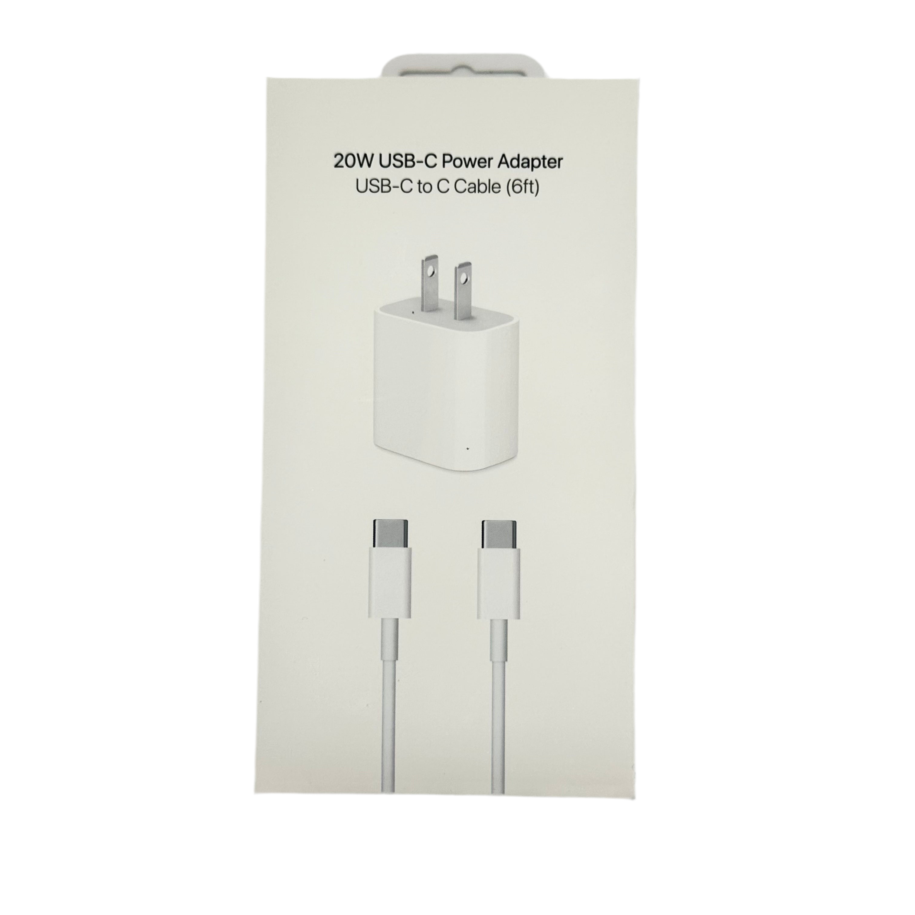 20W USB-C Fast Charger with 6ft Cable - iPhone Samsung Compatible
