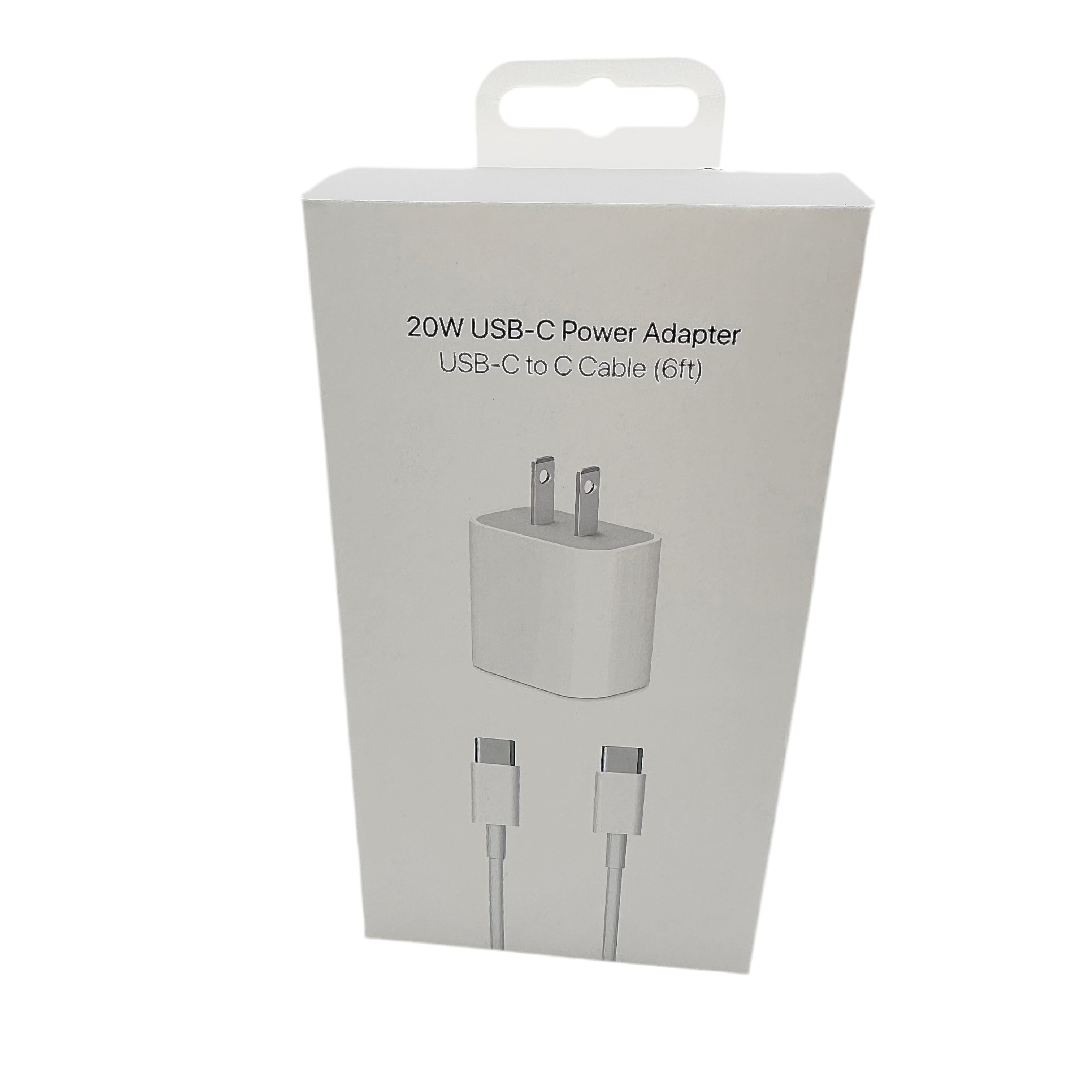 20W USB-C Fast Charger with 6ft Cable - iPhone Samsung Compatible