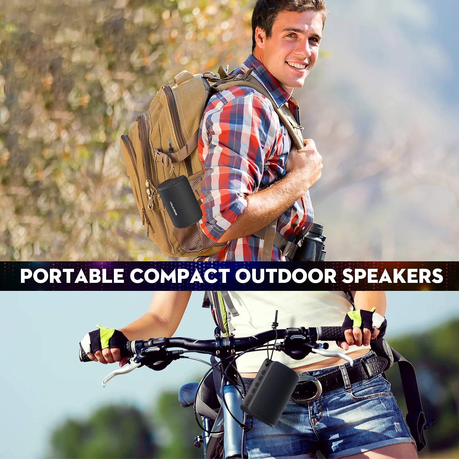 Bluetooth Portable Speaker, IPX7 Waterproof, Bluetooth 5.0, 12H Playtime,Black